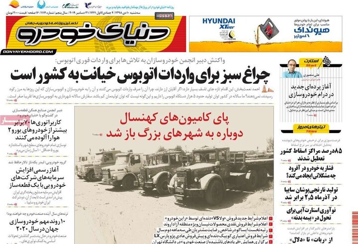 صفحه اول روزنامه های اقتصادی 10 دی 1398