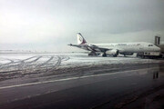 بارش شدید برف در تبریز/ پروازهای فرودگاه شهید مدنی لغو شد