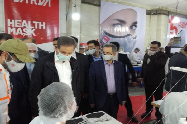 کارخانه تولید ماسک با حضور معاون اول رییس جمهور در شهرک صنعتی نصیرآباد افتتاح شد