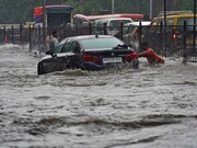 بارش شدید باران و سیل در بمبئی
