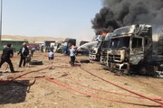 انفجار در پارکینگ خودروهای ترانزیت سوخت کرمانشاه