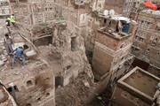 تخریب خانه های قدیمی صنعا بر اثر بارش باران