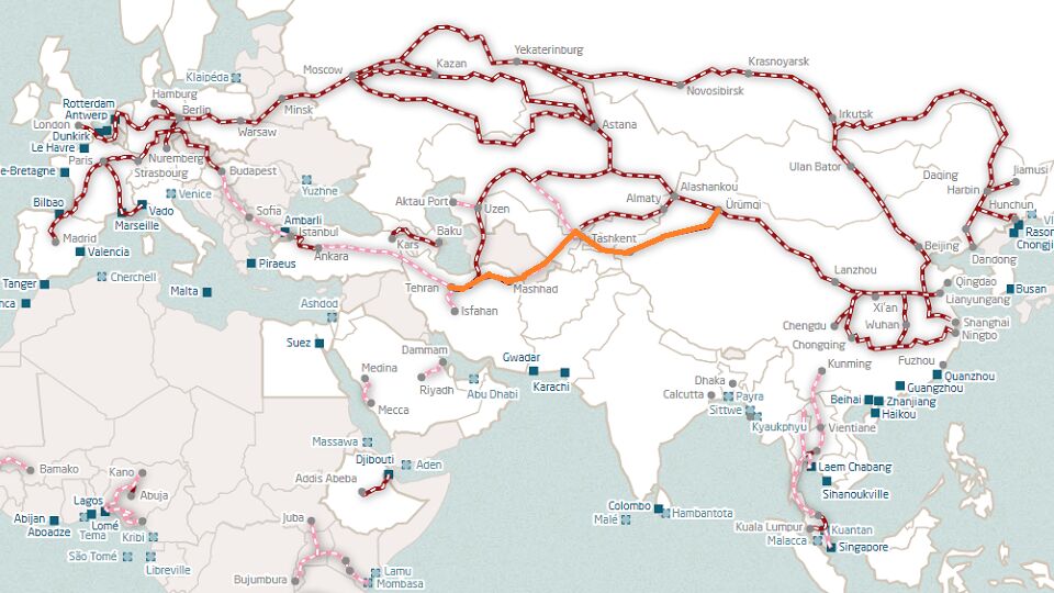اتصال چین به ایران از طریق قرقیزستان؛ سریع ترین خط آهن به اروپا و خاورمیانه