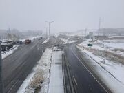 بارش شدید برف و لغزندگی جاده در محور اهر- تبریز