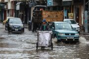 بارش باران شدید و جاری شدن سیل در غزه