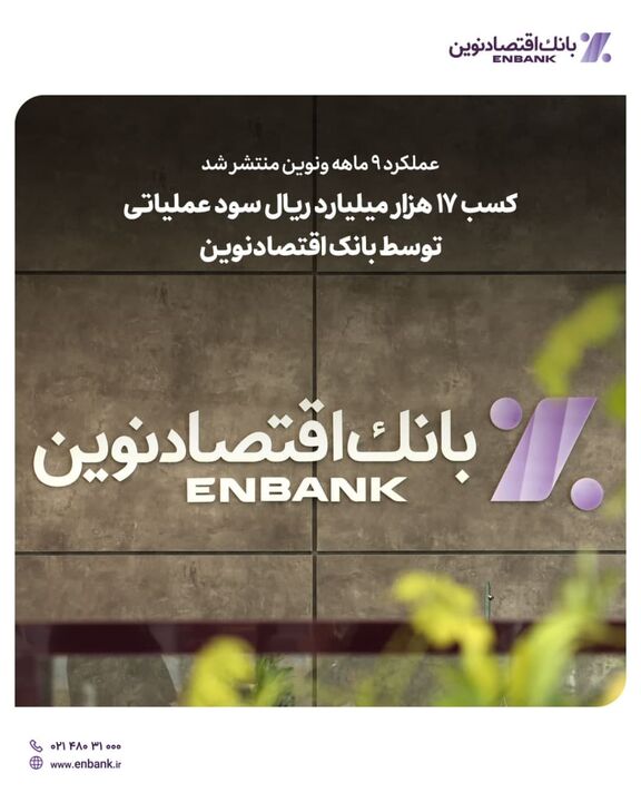 کسب ۱۷ هزار میلیارد ریال سود عملیاتی توسط بانک اقتصادنوین
کسب ۱۷ هزار میلیارد ریال سود عملیاتی توسط بانک اقتصادنوین