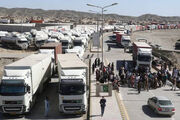 ترافیک کامیون‌های صادراتی در مرز آستارا