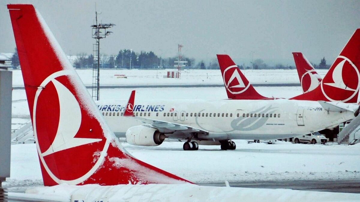 لغو پروازها در فرودگاه‌های استانبول به دلیل بارش شدید برف