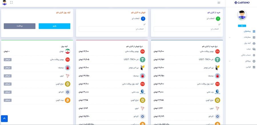 خرید تتر از کارتی شو