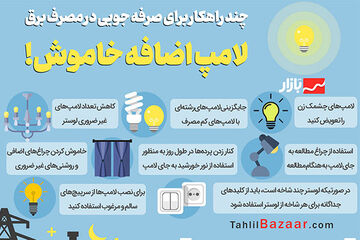 چند راهکار برای صرفه جویی در مصرف برق؛ لامپ اضافه خاموش!