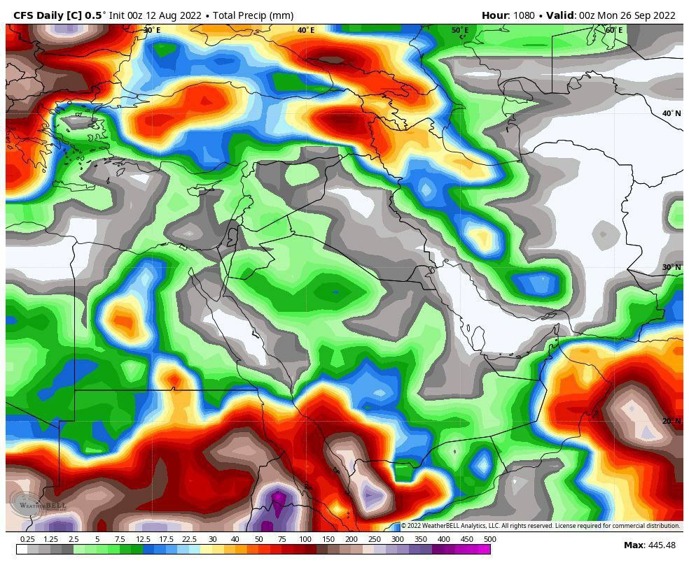 احتمال وقوع بارشهای خوب در منطقه طی شهریور ماه