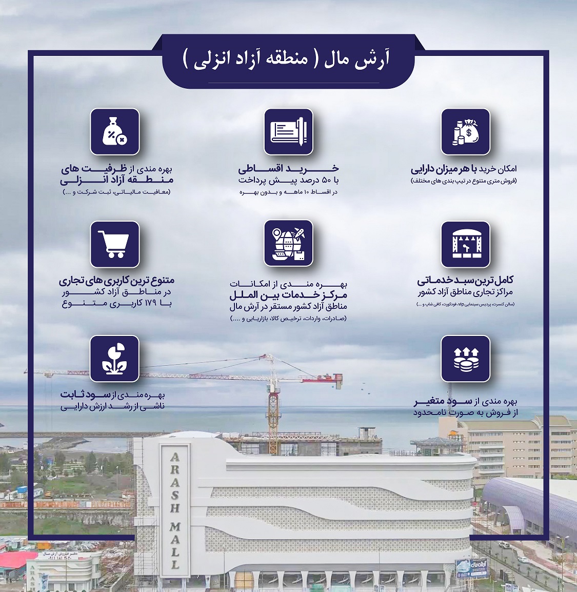 گزارش پیشرفت پروژه آرش مال منطقه آزاد انزلی دی ماه ۱۴۰۱