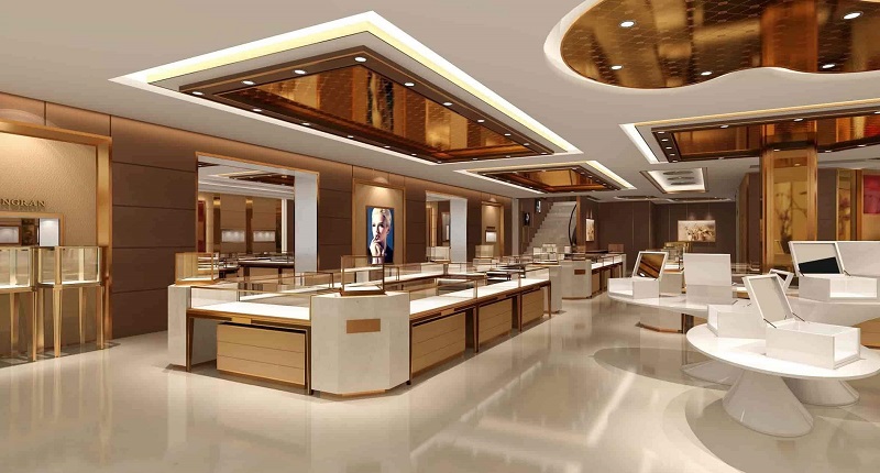 اصول طراحی دکوراسیون داخلی مغازه طلا فروشی