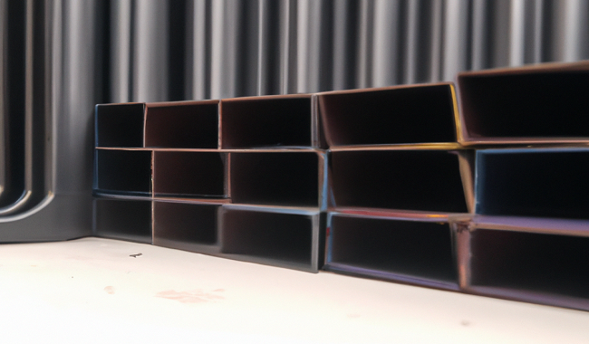 در این تصویر مشاهده می کنید که قوطی پروفیل ها در یک محیط خشک نگهداری می شوند.