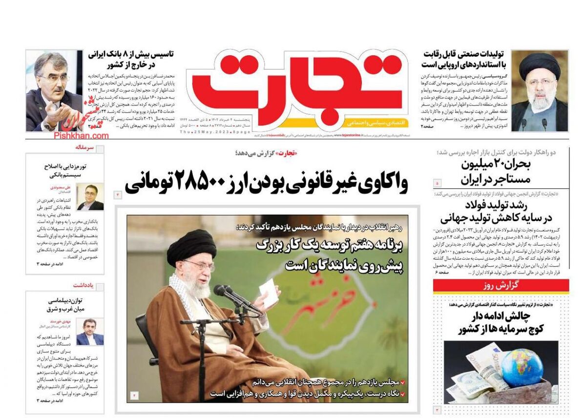 صفحه اول روزنامه های اقتصادی ۴ خرداد ۱۴۰۲