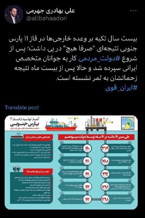 ۲۰ سال تکیه بر وعده خارجیها در فاز ۱۱ پارس جنوبی نتیجهای نداشت