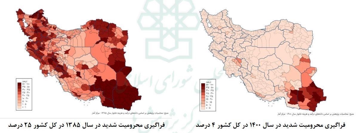 کاهش ۲۱ درصدی محرومیت شدید در کشور