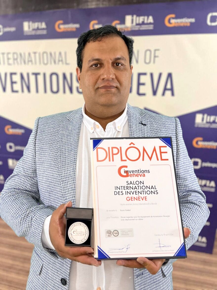 کسب مدال نقره و جایزه ویژه رشته برق در مسابقات بین المللی ژنو توسط مهندس کریم حداد