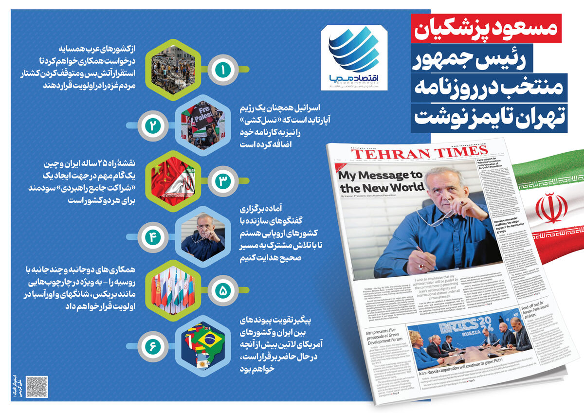 مسعود پزشکیان،رئیس جمهور منتخب در روزنامه تهران تایمز نوشت