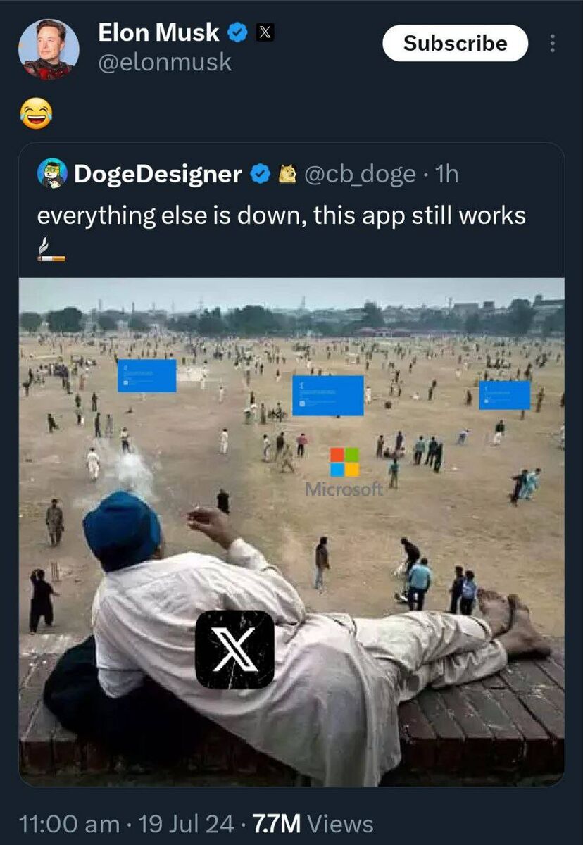 واکنش ایلان ماسک به اختلالات ویندوز