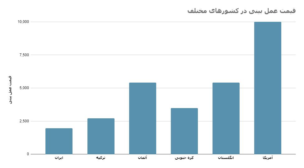در کدام کشور عمل بینی ارزانتر است؟ قیمتهای فضایی عمل بینی در کشورهای اروپایی