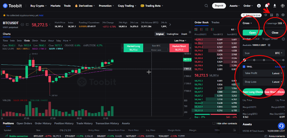 آموزش ترید در فیوچرز صرافی توبیت Toobit