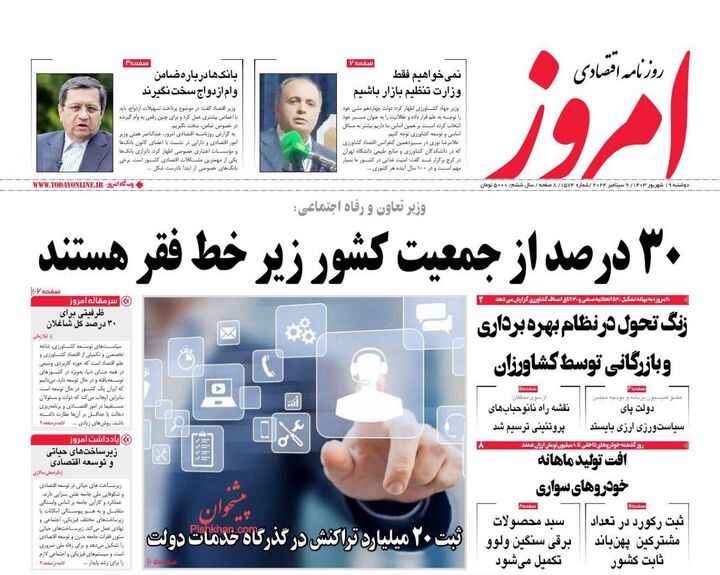 صفحه اول روزنامه های اقتصادی ۱۹ شهریور ۱۴۰۳