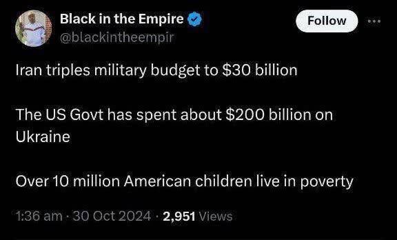 توییت کنایهآمیز شهروند آمریکایی در واکنش به افزایش ۲۰۰ درصدی بودجه نظامی ایران