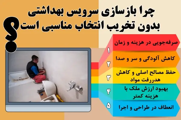 بازسازی سرویس بهداشتی بدون تخریب + هزینه تعمیر دستشویی قدیمی و کوچک