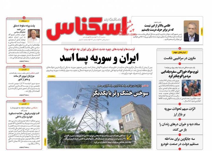 صفحه اول روزنامه های اقتصادی ۲۰ آذر ۱۴۰۳