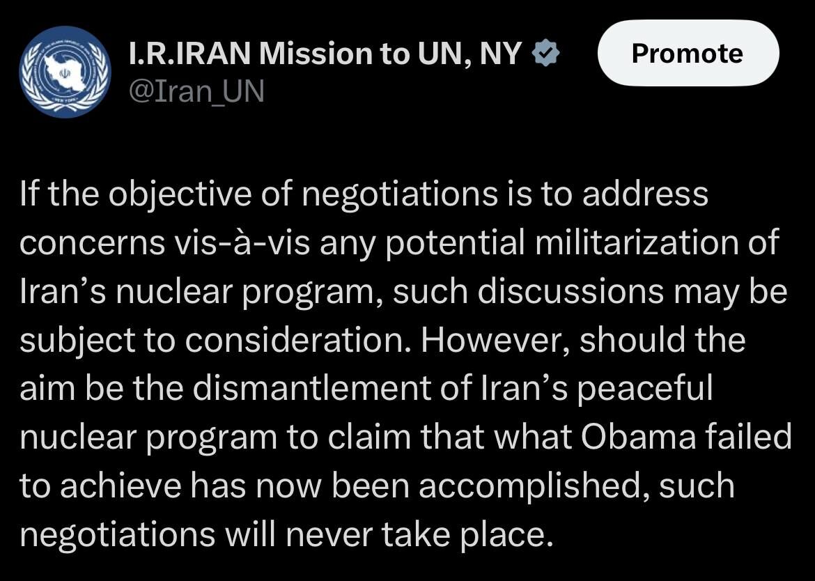 نمایندگی ایران در سازمان ملل: مذاکره برای برچیدن برنامه هستهای ایران شکل نخواهد گرفت