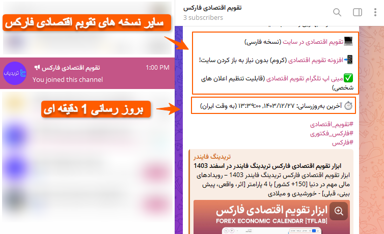 بررسی کانال تقویم اقتصادی فارکس | دسترسی آسان به رویدادهای اقتصادی در تلگرام
