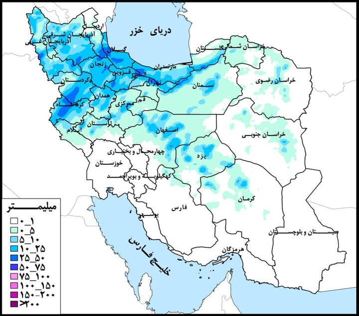 دریای خزر و دریاچه ارومیه پربارانترین حوضههای درجه یک کشور