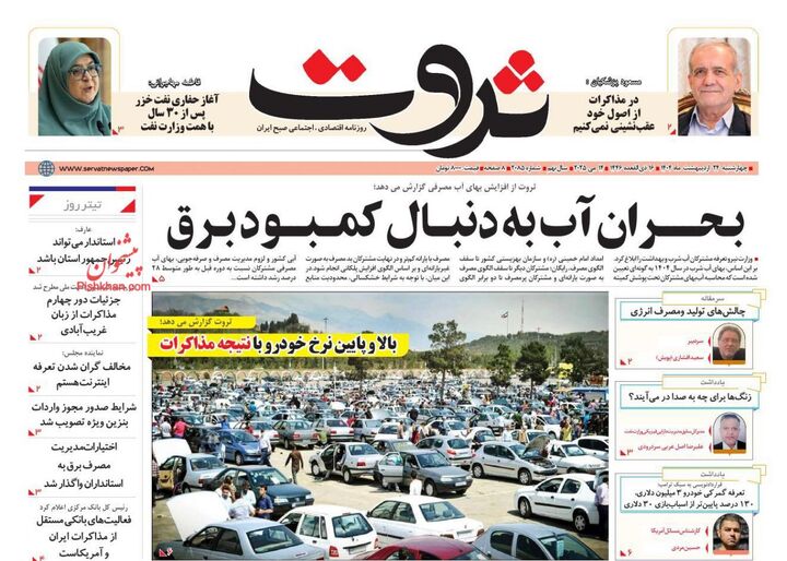 صفحه اول روزنامه های اقتصادی ۲۴ اردیبهشت ۱۴۰۴