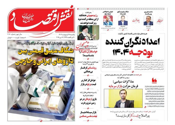 صفحه اول روزنامه های اقتصادی ۲۸ اردیبهشت ۱۴۰۴