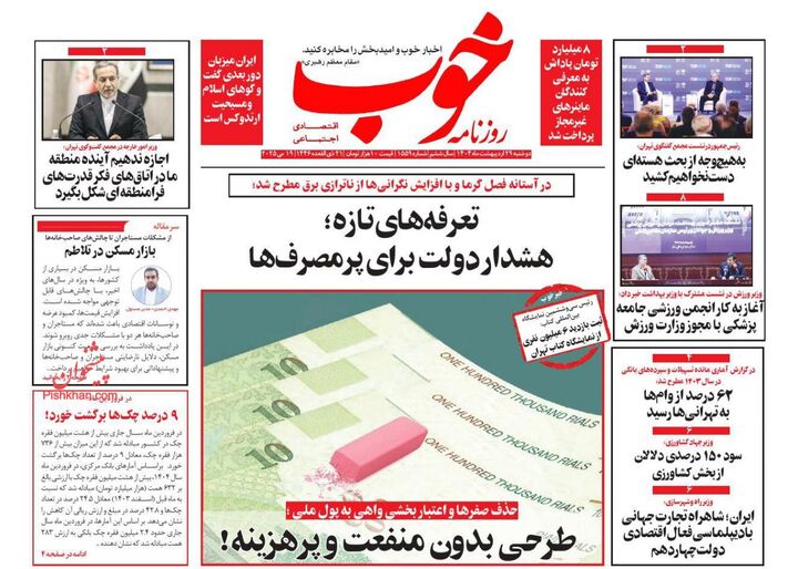 صفحه اول روزنامه های اقتصادی ۲۹ اردیبهشت ۱۴۰۴