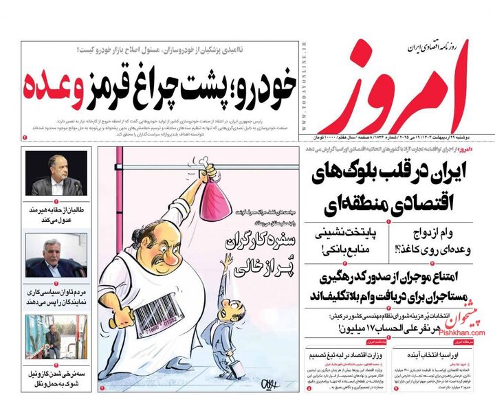 صفحه اول روزنامه های اقتصادی ۲۹ اردیبهشت ۱۴۰۴