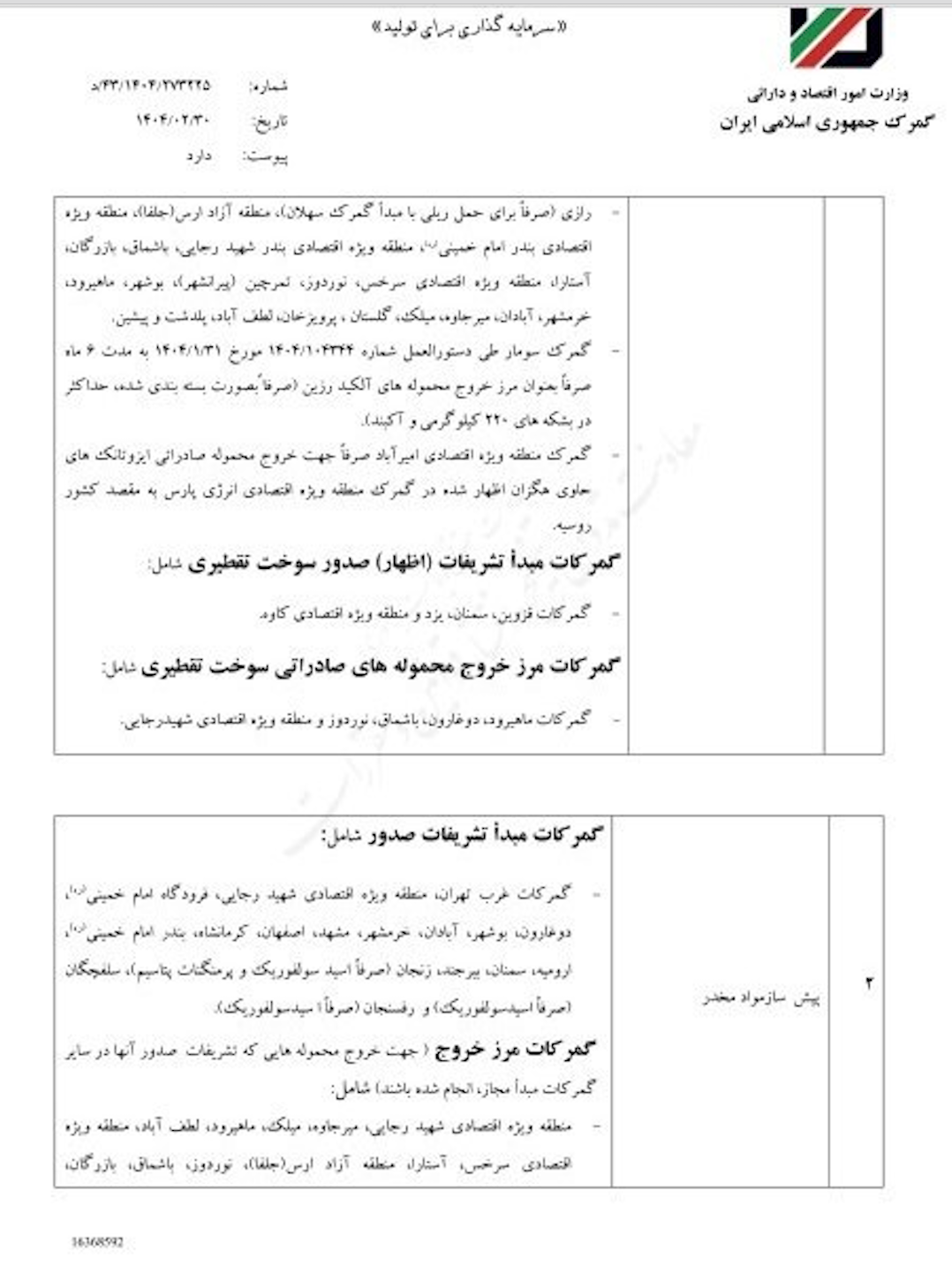 گمرکات تخصصی صادرات انواع کالا مشخص شدند؛ از دخانیات تا طلا