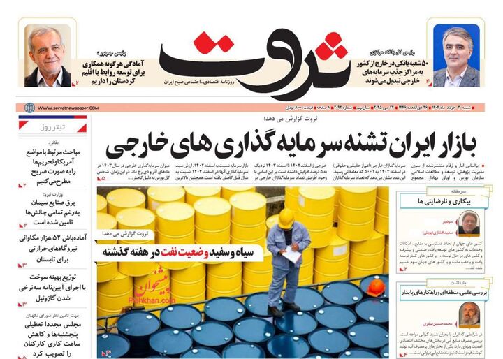 صفحه اول روزنامه های اقتصادی ۳ خرداد ۱۴۰۴