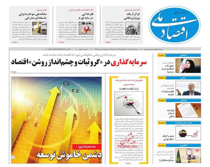 صفحه اول روزنامه های اقتصادی ۳ خرداد ۱۴۰۴