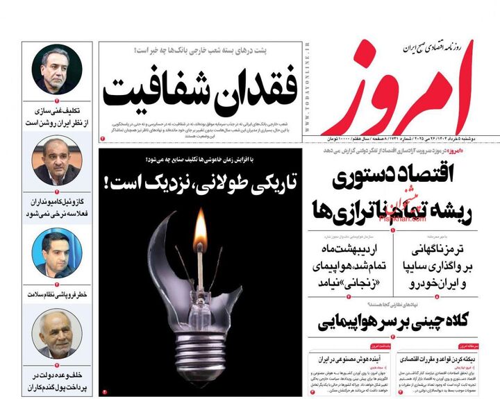 صفحه اول روزنامه های اقتصادی ۵ خرداد ۱۴۰۴