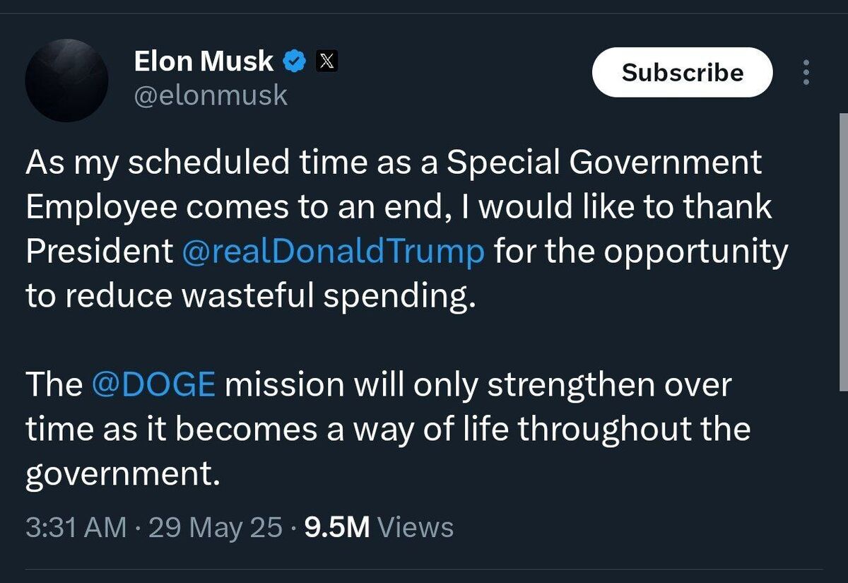 ایلان ماسک از دولت ترامپ جداشد!