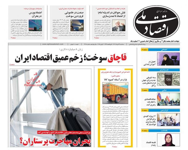 صفحه اول روزنامه های اقتصادی ۱۳ خرداد ۱۴۰۴