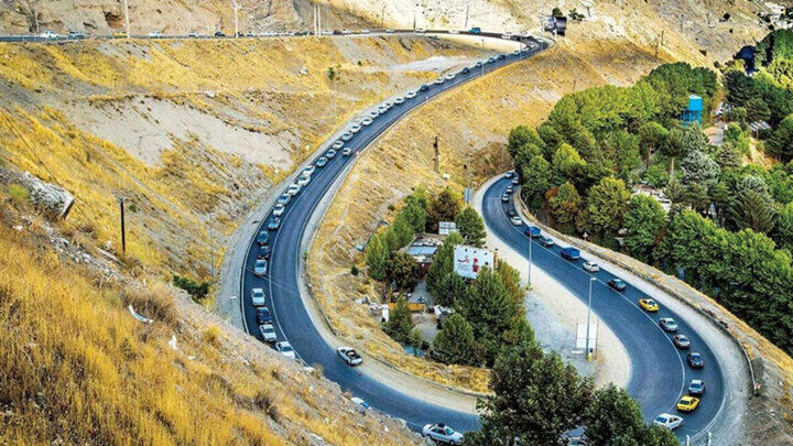 ترافیک سنگین در جاده هراز