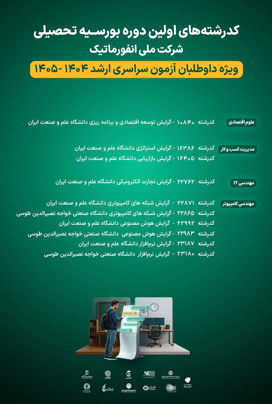 آغاز اولین دوره بورسیه تحصیلی شرکت ملی انفورماتیک