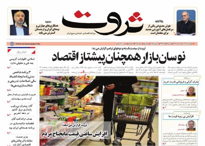 صفحه اول روزنامه های اقتصادی ۲۱ خرداد ۱۴۰۴