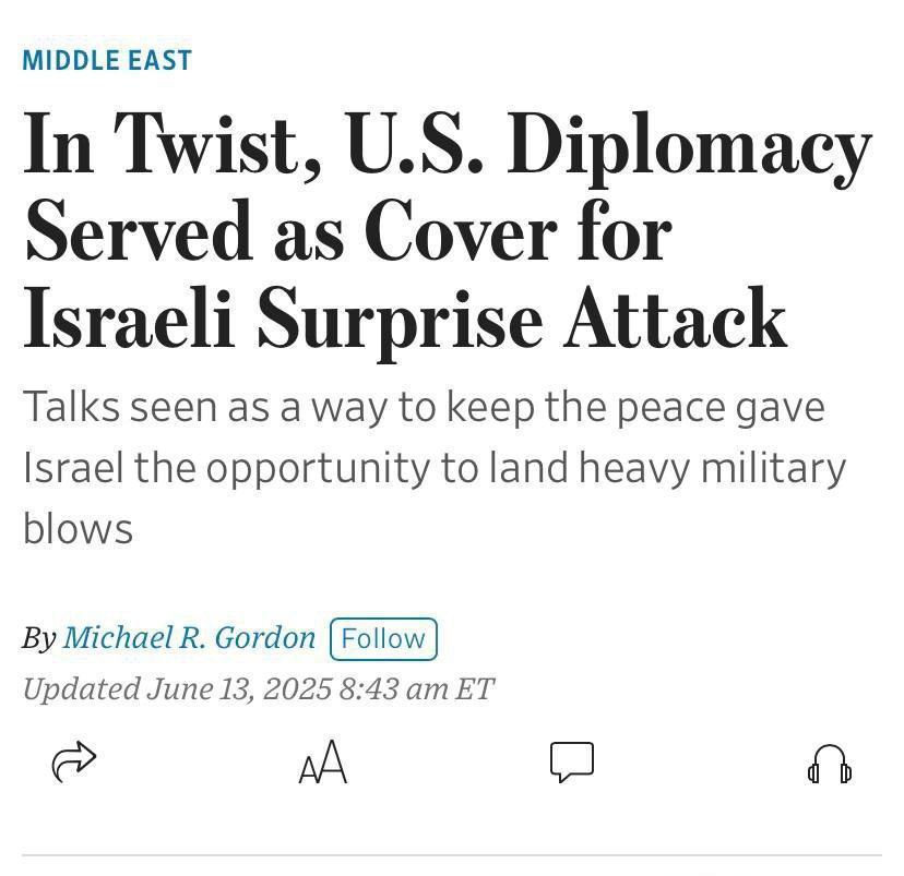 مذاکرات آمریکا با ایران یک فریب دیپلماتیک برای حمله اسرائیل بود