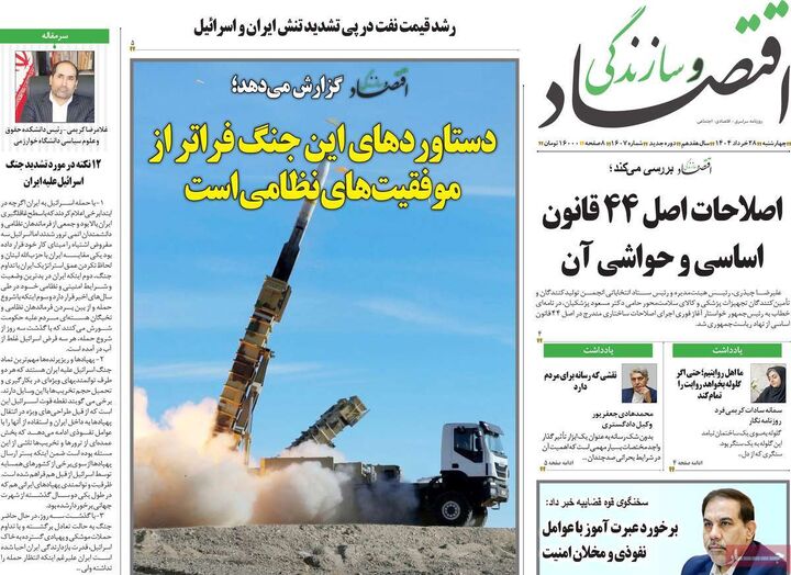 صفحه اول روزنامه های اقتصادی 28 خرداد 1404