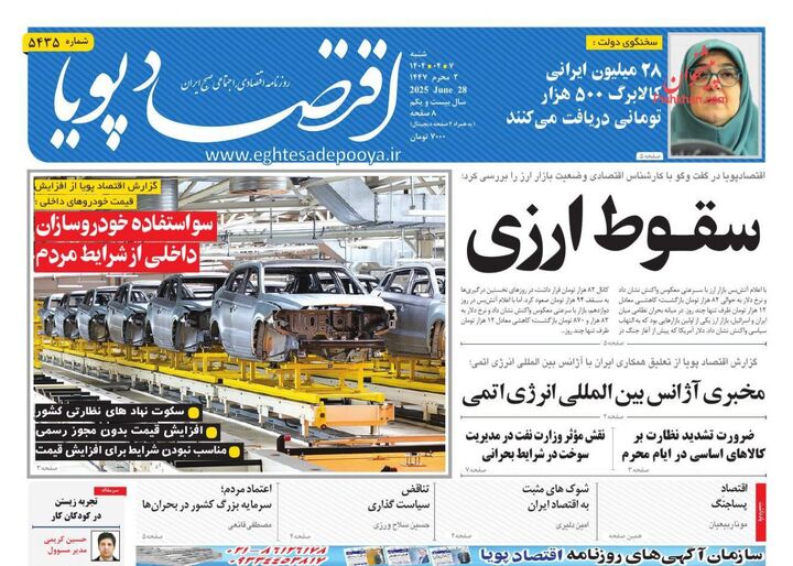 صفحه اول روزنامه های اقتصادی ۷ تیر ۱۴۰۴