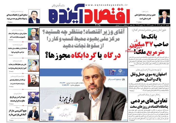 صفحه اول روزنامه های اقتصادی ۷ تیر ۱۴۰۴